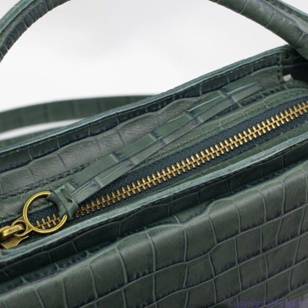 New! Madewell The Mini Abroad Crossbody Bag Croc Embossed Leather - Picture 4 of 16
